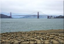 View of Golder Gate Bridge from Land's End Labyrinth